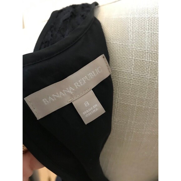 Banana Republic Black Lace Sleeveless Mini Dress with Open Back Size 8 NWOT - Picture 8 of 10